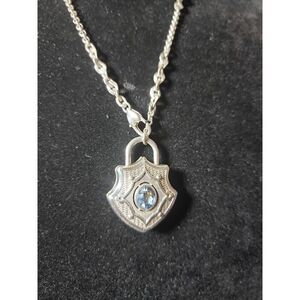 Brighton Love Padlock Silver Long Necklace